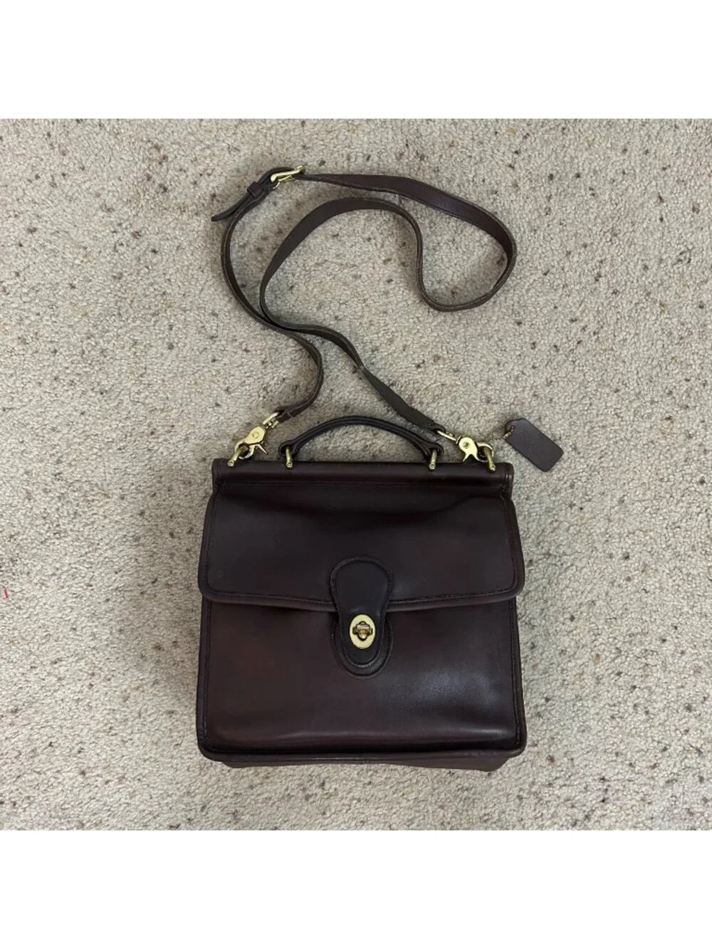 Vintage Coach Willis 9927 Brown Leather Crossbody Satchel Shoulder Bag Women's